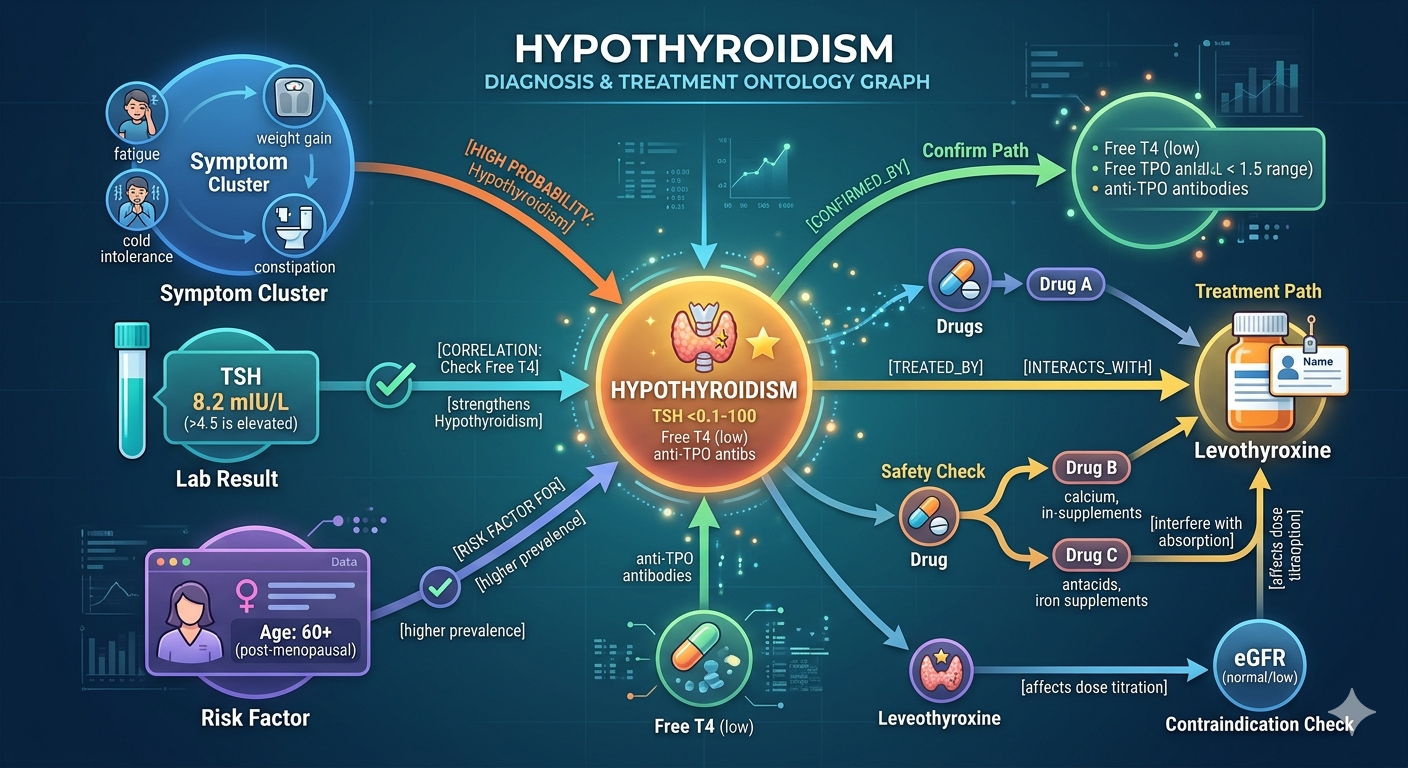 Hypothyroidism Diagnosis and Treatment Ontology Graph